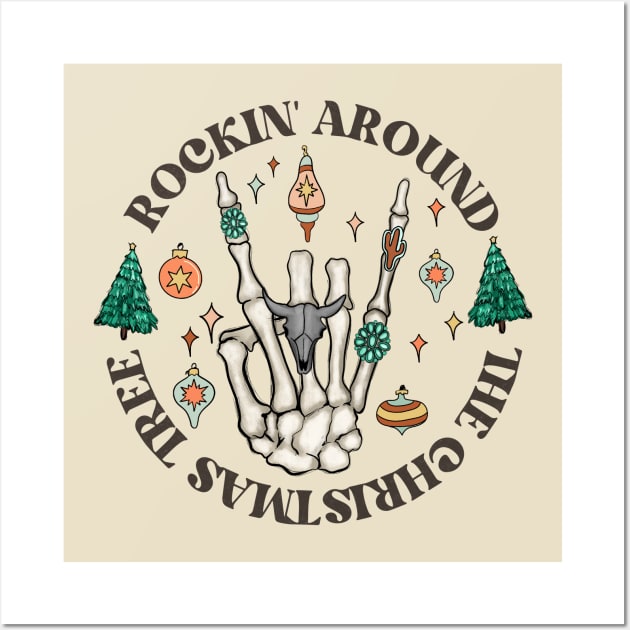 Rockin Around The Christmas Tree Western Christmas Wall Art by JDVNart